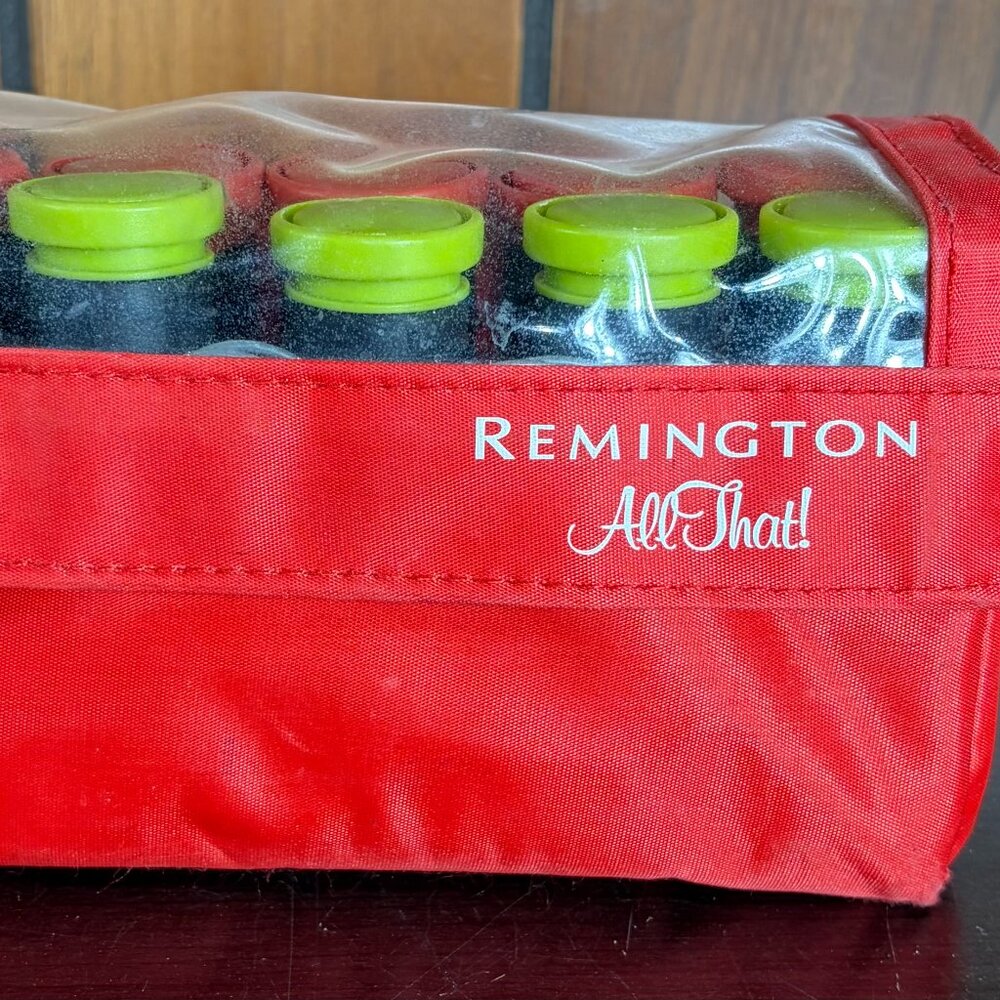 Remington "All That" Hot Roller Hair Pageant 10 Curlers Red Travel Case W/ Clips